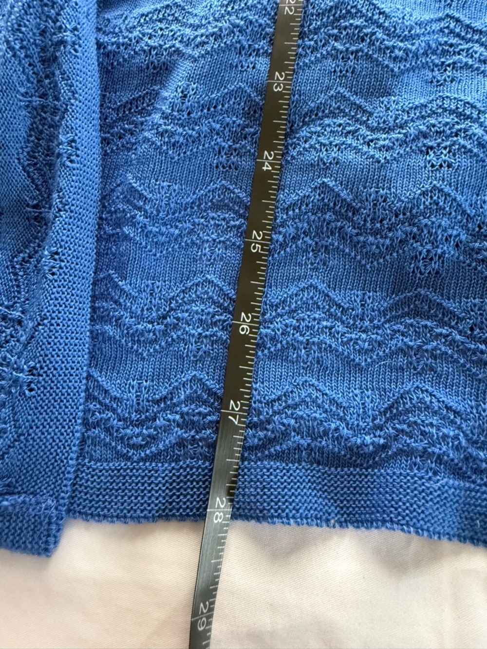 New Directions Blue Knit Open Cardigan 3x Short Sleeve Textured Lightweight - Picture 4 of 6